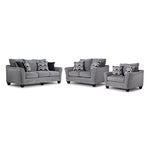 Lauchlin Sofa, Loveseat and Chair Set - Haze
