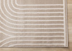 Sculpted Dunes 6'7" x 9'6" Modern Geometric Arches Pattern Area Rug - Cream, Beige
