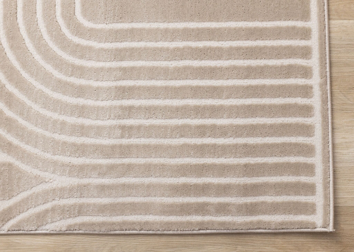 Sculpted Dunes 5'3" x 7'7" Modern Geometric Arches Pattern Area Rug - Cream, Beige