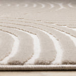 Sculpted Dunes 6'7" x 9'6" Modern Geometric Arches Pattern Area Rug - Cream, Beige