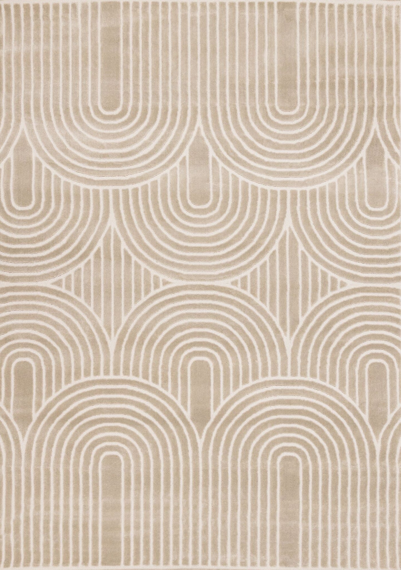 Sculpted Dunes 7'10" x 10'6" Modern Geometric Arches Pattern Area Rug - Cream, Beige