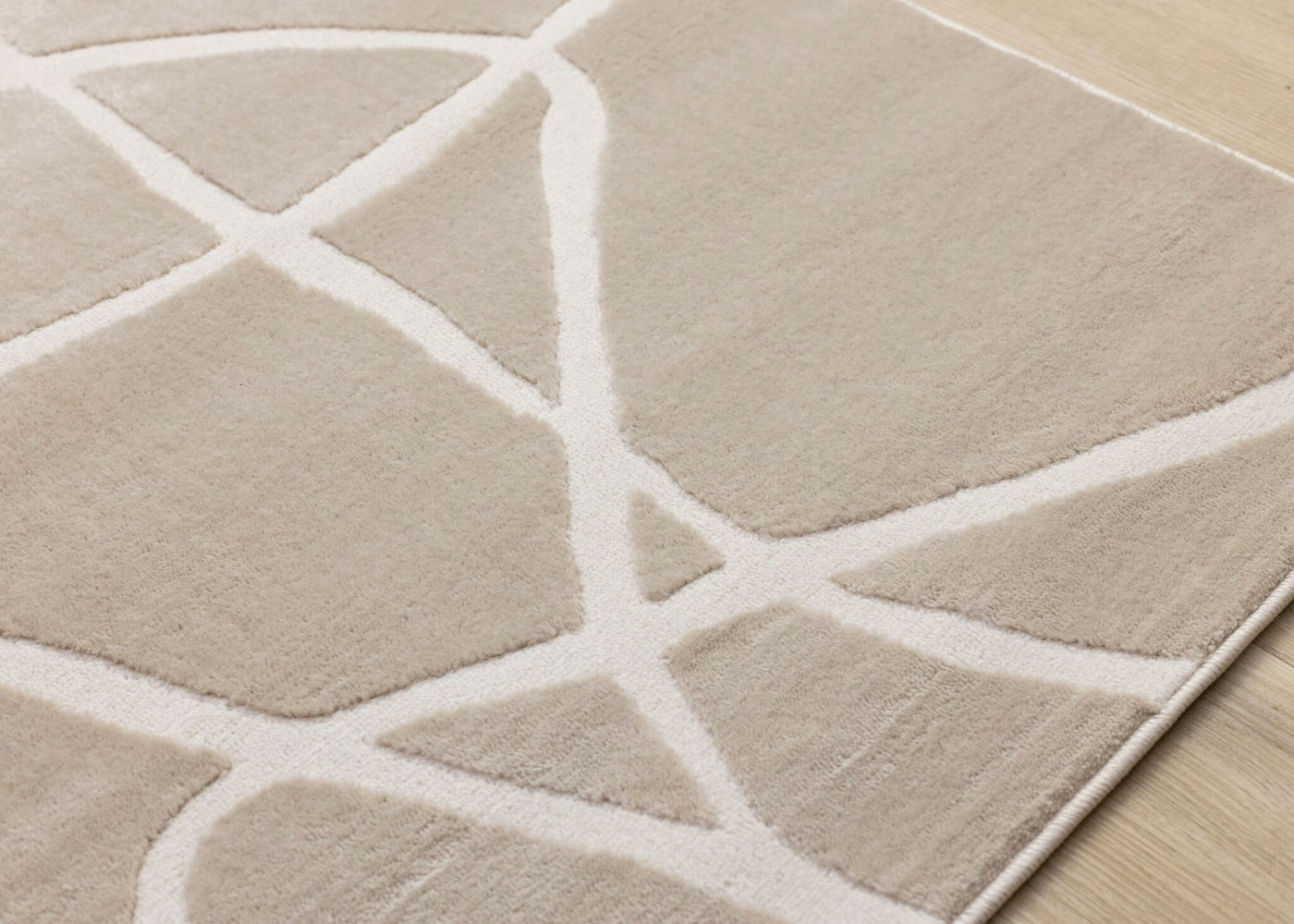 Soft Currents 6'7" x 9'6" Organic Line Design Area Rug - Beige, Cream