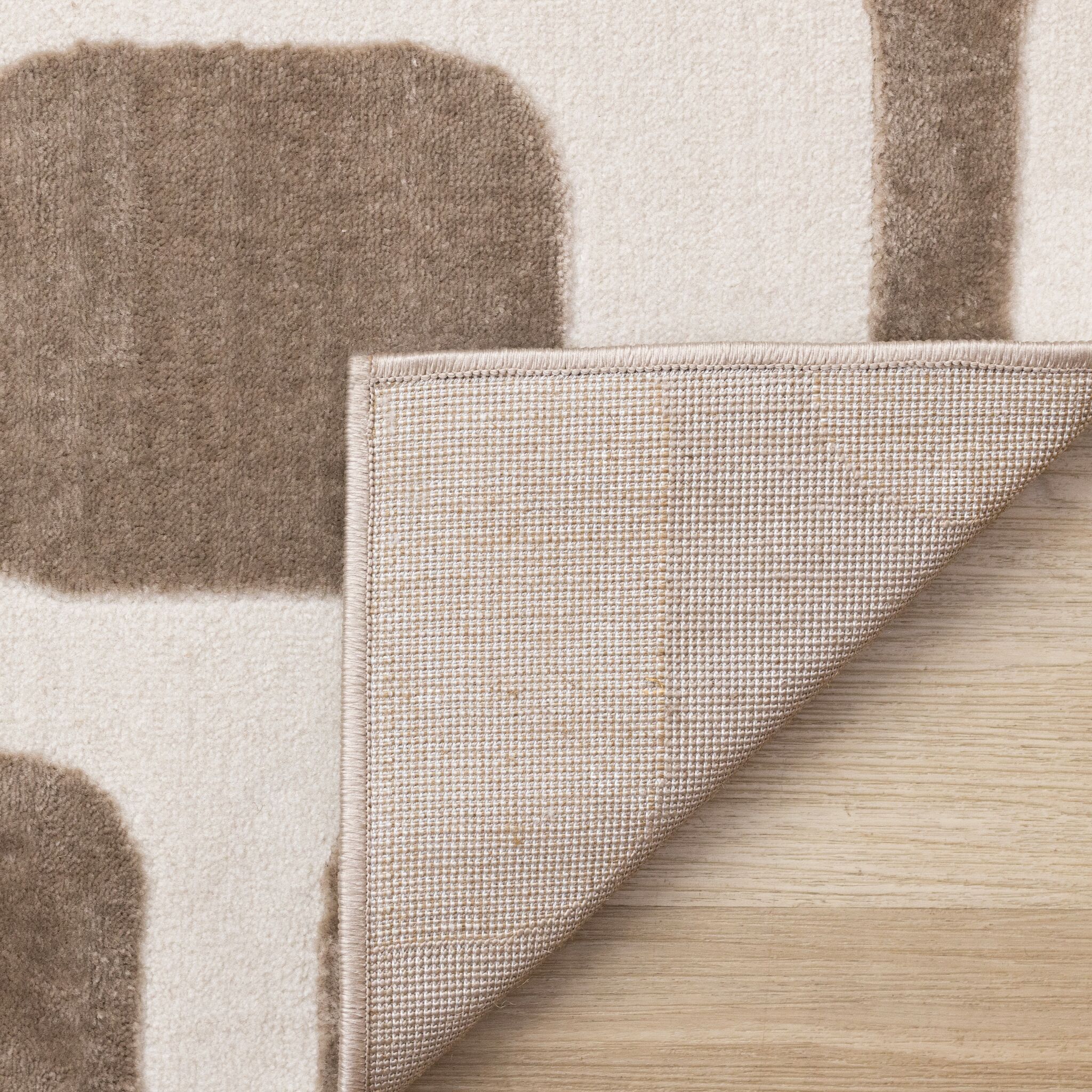 Vintage Vibes 5'3" x 7'7" Mid-Century Modern Area Rug - Brown, Cream