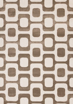 Vintage Vibes 5'3" x 7'7" Mid-Century Modern Area Rug - Brown, Cream