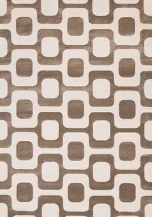 Vintage Vibes 5'3" x 7'7" Mid-Century Modern Area Rug - Brown, Cream