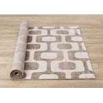 Vintage Vibes 7'10" x 10'6" Mid-Century Modern Area Rug - Brown, Cream