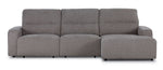 Levine Power Slide Out Sofa Bed with Right Facing Chaise - Taupe