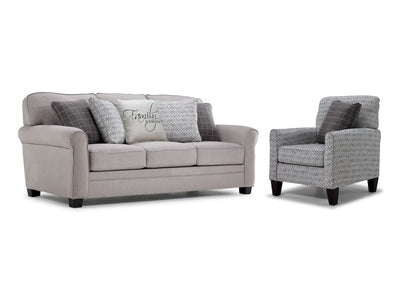 Lewiston Sofa and Chair Set - Cement and Graphite