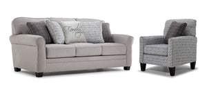 Lewiston Sofa and Chair Set - Cement and Graphite