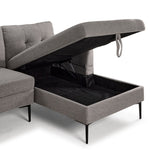 Louie 2-Piece Sectional with Right-Facing Storage Chaise - grey