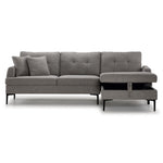 Louie 2-Piece Sectional with Right-Facing Storage Chaise - grey