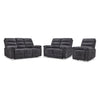Lucie Dual Reclining Sofa, Loveseat and Recliner Set- Charcoal