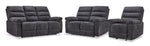Lucie Reclining Sofa, Loveseat and Recliner Set- Charcoal