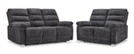 Lucie Reclining Sofa and Loveseat Set - Charcoal