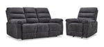 Lucie Reclining Sofa and Recliner Set - Charcoal