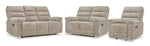 Lucie Reclining Sofa, Loveseat and Recliner Set - Ivory