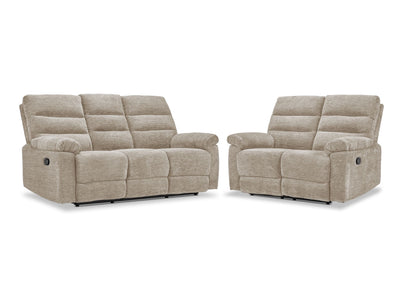 Lucie Dual Reclining Sofa and Loveseat Set - Ivory
