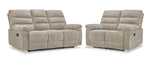 Lucie Reclining Sofa and Loveseat Set - Ivory