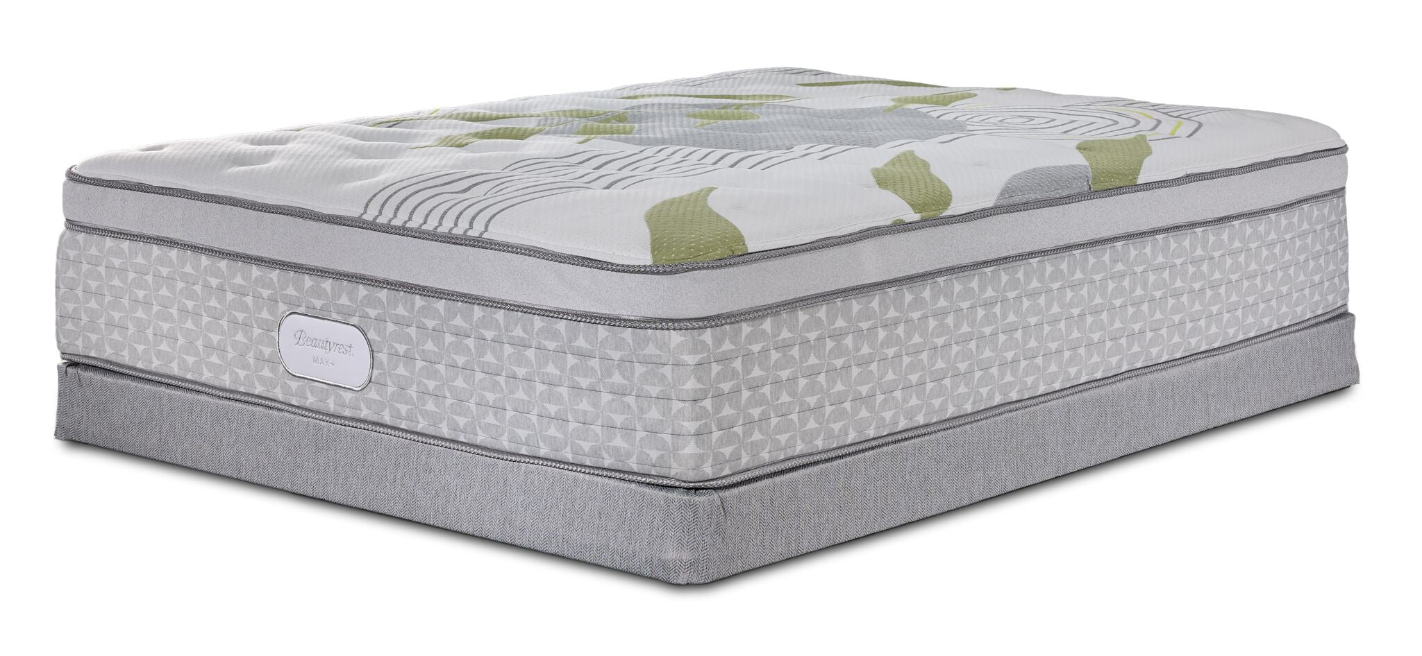 Beautyrest Max+ Lumen Euro Top Luxury Firm Queen Mattress and Low Profile Boxspring Set