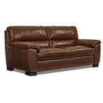 Maddox Leather Sofa and Loveseat Set - Cognac