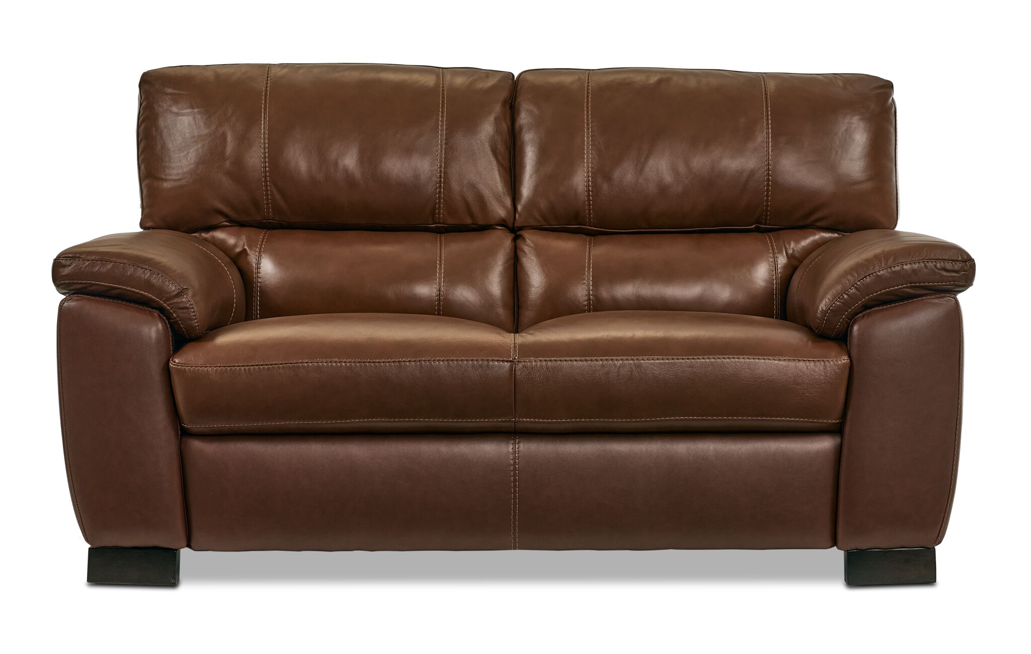 Maddox Leather Loveseat - Cognac | Leon's