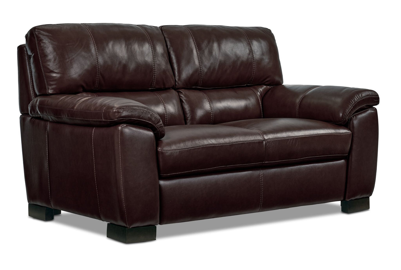 Maddox Leather Loveseat - Dark Brown