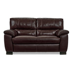 Maddox Leather Loveseat - Dark Brown