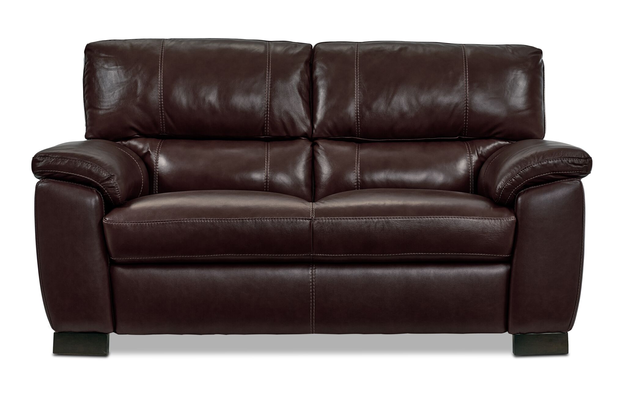 Maddox Leather Loveseat - Dark Brown