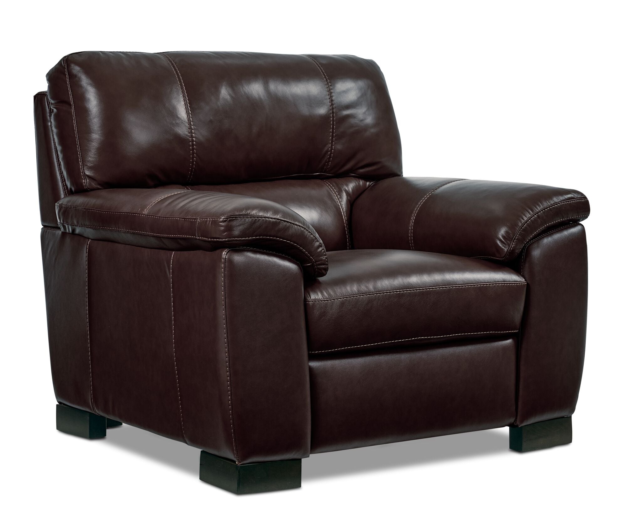 Maddox Leather Sofa and Chair Set - Dark Brown