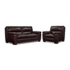 Maddox Leather Sofa and Chair Set - Dark Brown