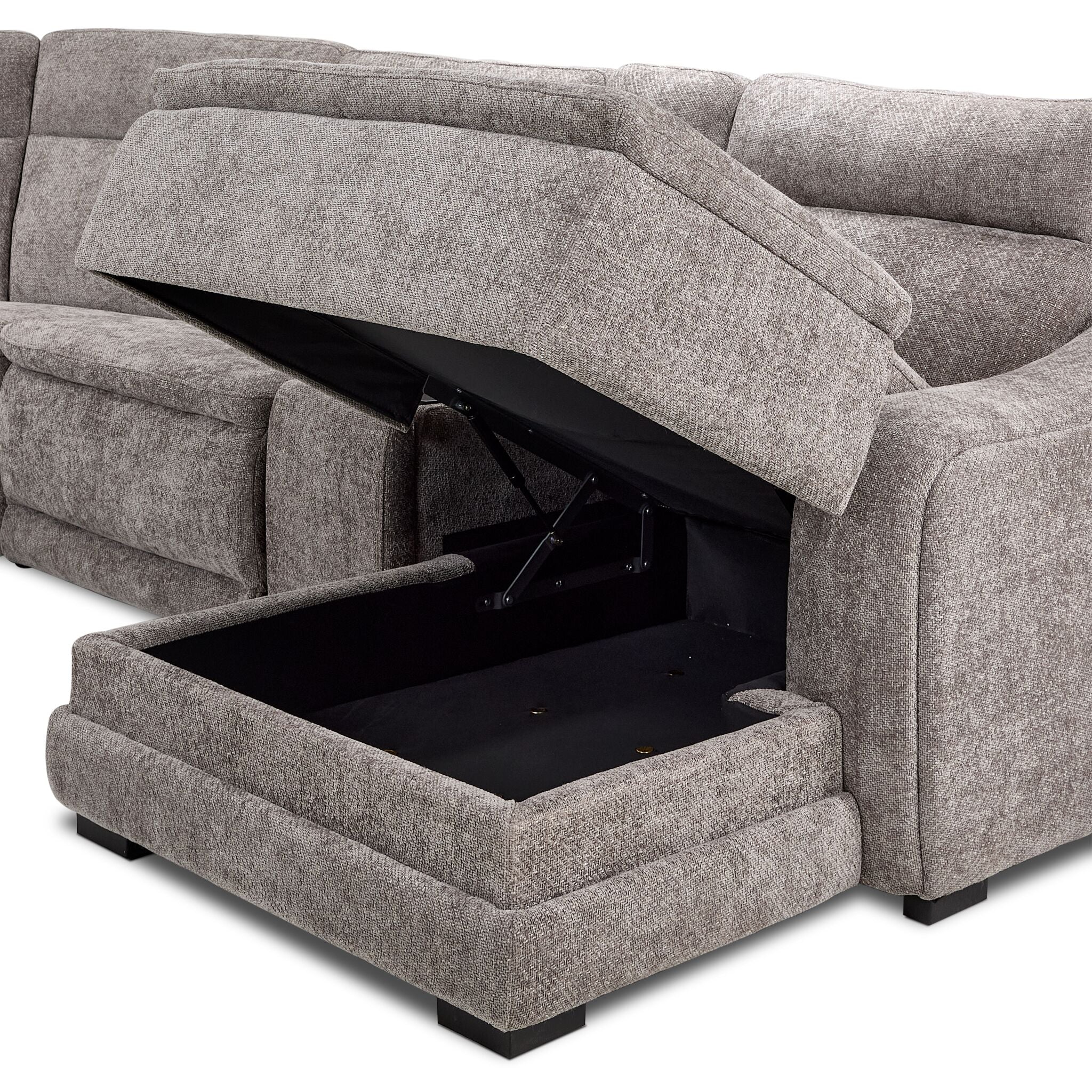 Madison 6-Piece Dual Power Reclining Sectional with Right-Facing Chaise - Brown