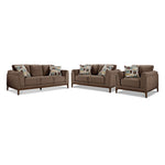 Madrid Sofa, Loveseat and Chair Set - Dark Brown