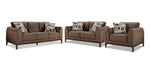 Madrid Sofa, Loveseat and Chair Set - Dark Brown