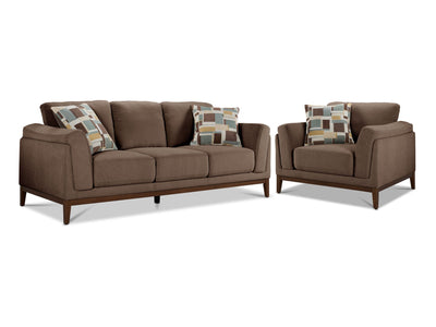 Madrid Sofa and Chair Set - Dark Brown