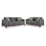 Madrid Sofa and Loveseat Set - Grey