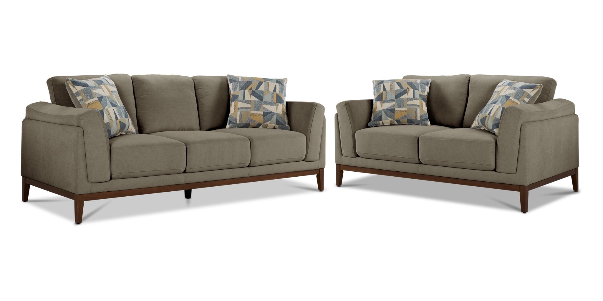 Madrid Sofa and Loveseat Set - Green