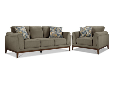 Madrid Sofa and Chair Set - Green