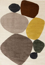 Warm Elements 6'7" x 9'6" Pebbles Design Area Rug - Cream