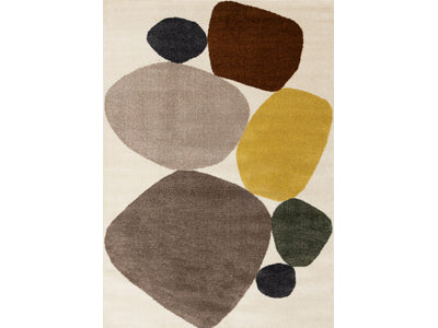 Warm Elements 5'3" x 7'7" Pebbles Design Area Rug - Cream