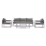 Malibu 4 - Piece Outdoor Conversation Set - White, Grey