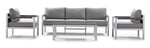 Malibu 4 - Piece Outdoor Conversation Set - White, Grey