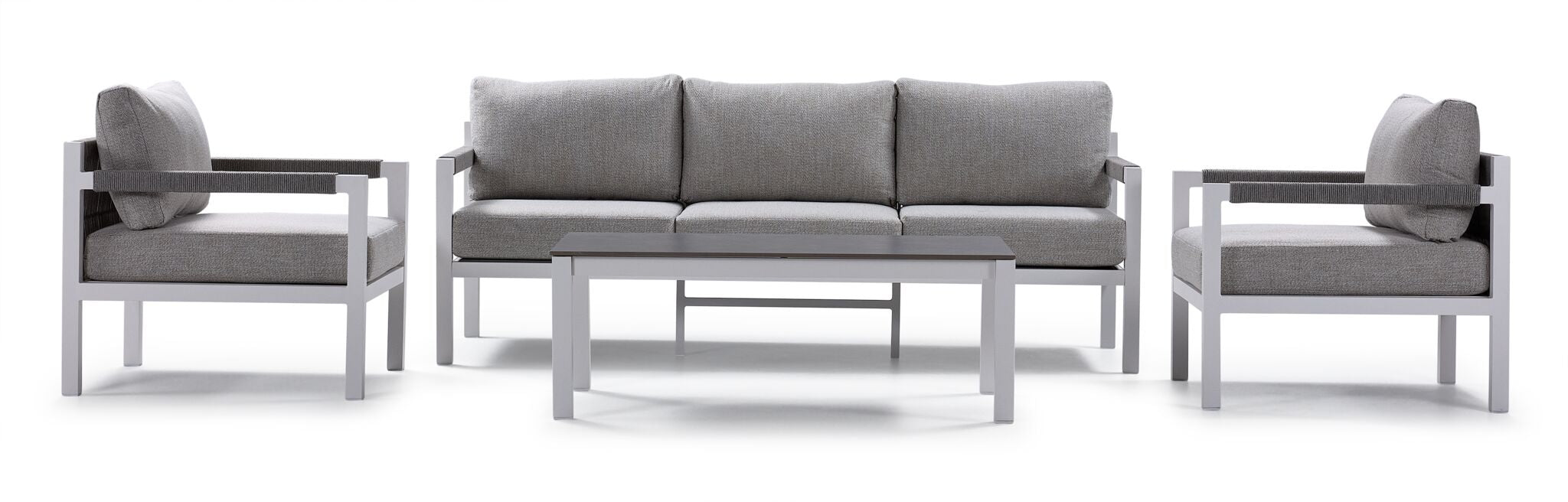 Malibu 4 - Piece Outdoor Conversation Set - White, Grey