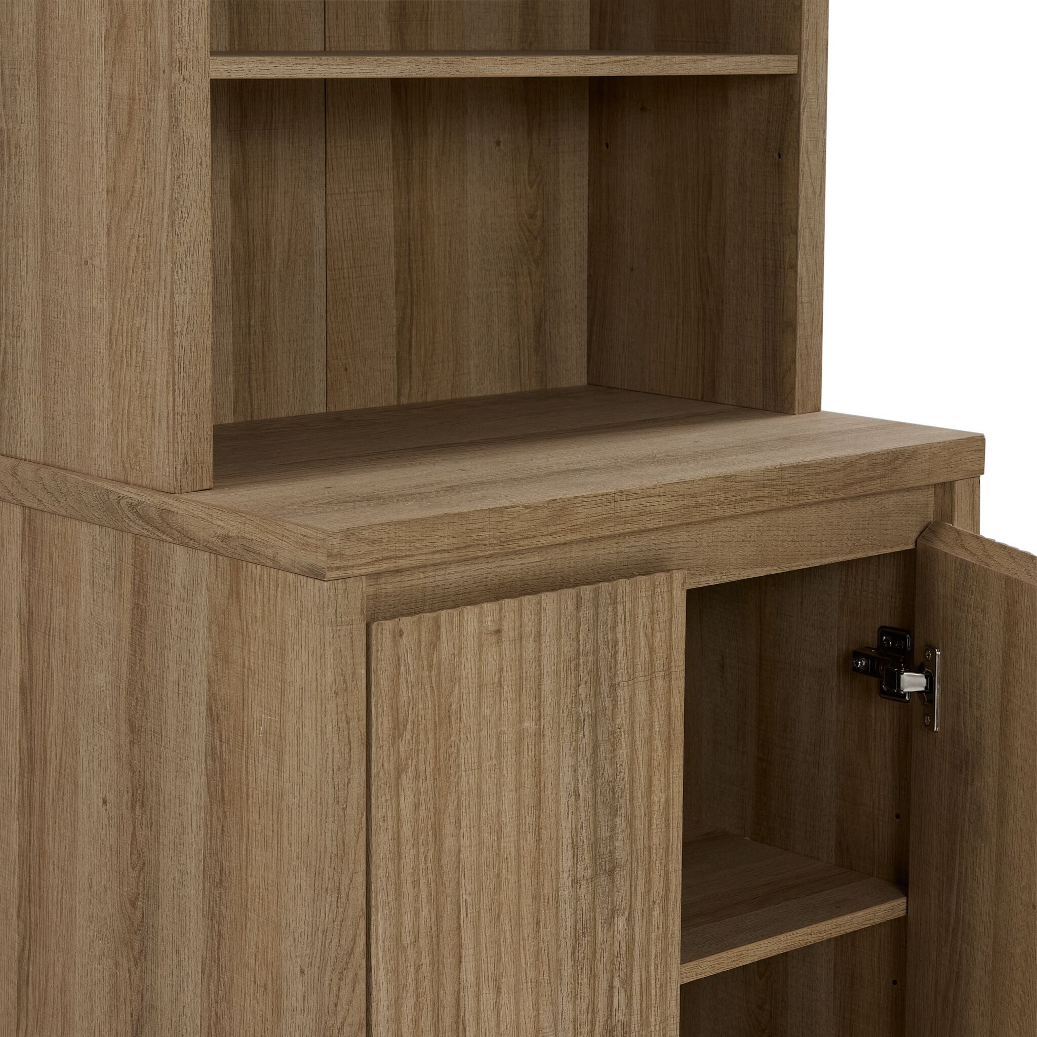 Malina Fluted Bookcase - Light Natural Oak