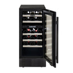 Marathon Black Steel Dual Zone Wine Cooler - MWC28-DBLS