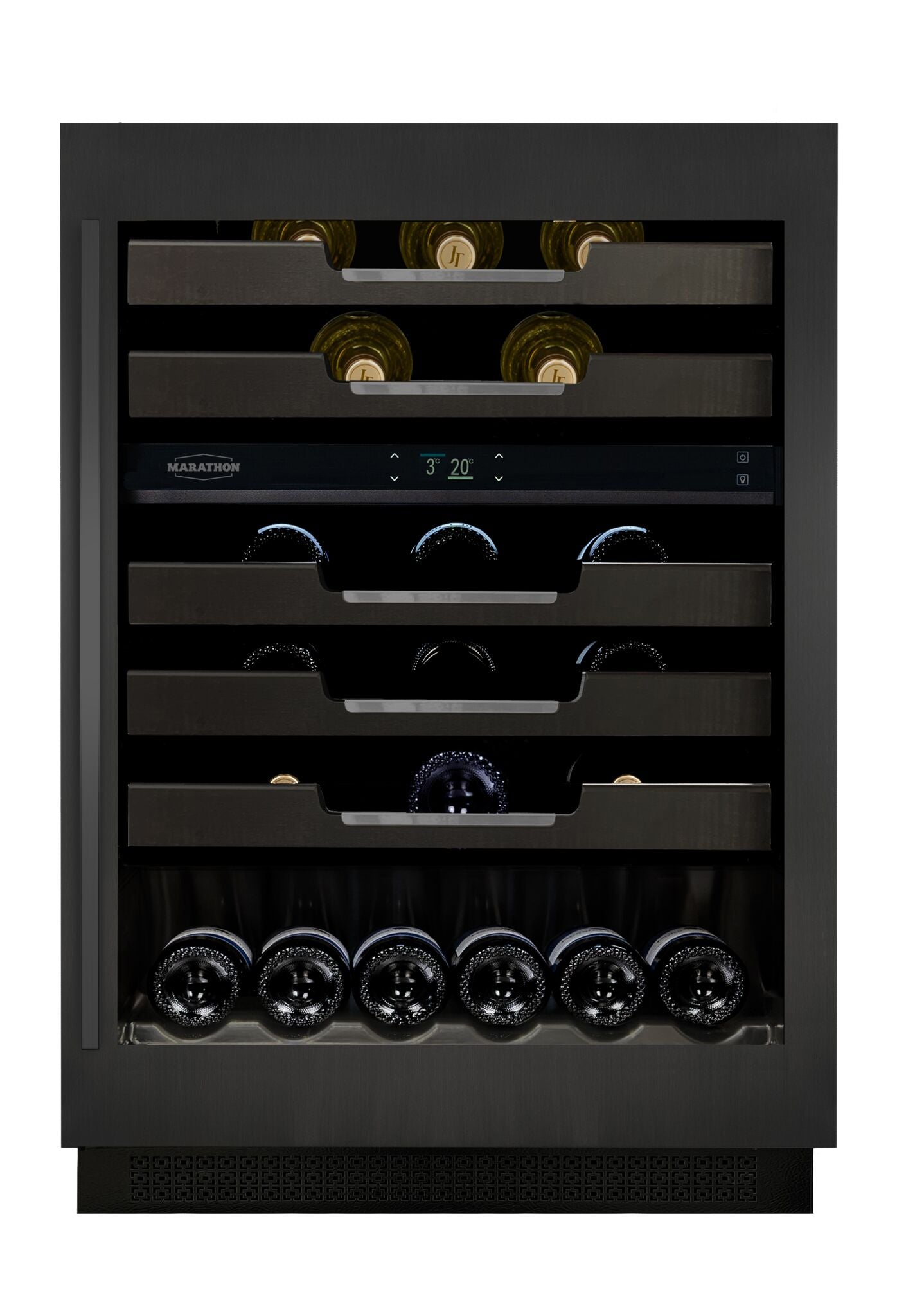 Marathon 24" Dual-Zone Black Steel Wine Cooler – M4-D200BLS
