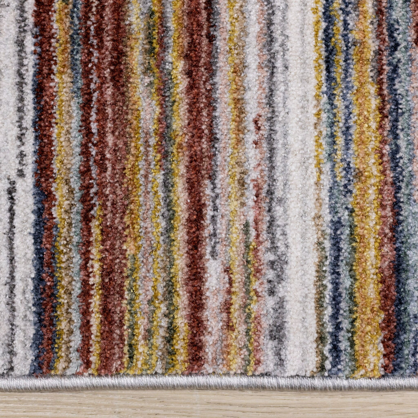 Sunset Glow 5'3" x 7'10" Striped Plush Area Rug