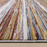 Sunset Glow 5'3" x 7'10" Striped Plush Area Rug