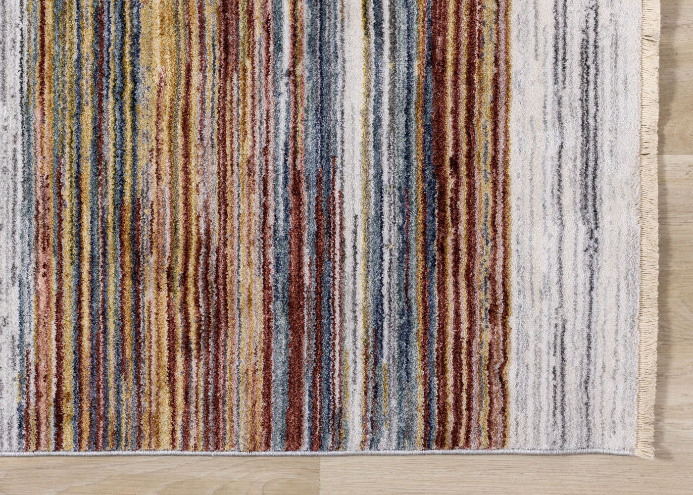 Sunset Glow 5'3" x 7'10" Striped Plush Area Rug