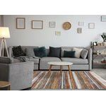 Sunset Glow 5'3" x 7'10" Striped Plush Area Rug