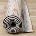 Sunset Glow 5'3" x 7'10" Striped Plush Area Rug